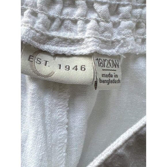 Women's Linen White Elastic Waist Bermuda Shorts Lightweight Size 18/20W - Picture 7 of 10